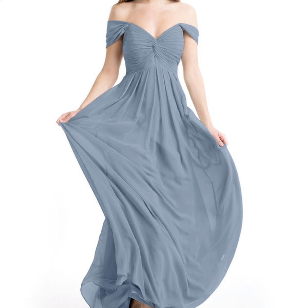 Azazie Kaitlynn Dupe Dusty Blue Bridesmaid dress